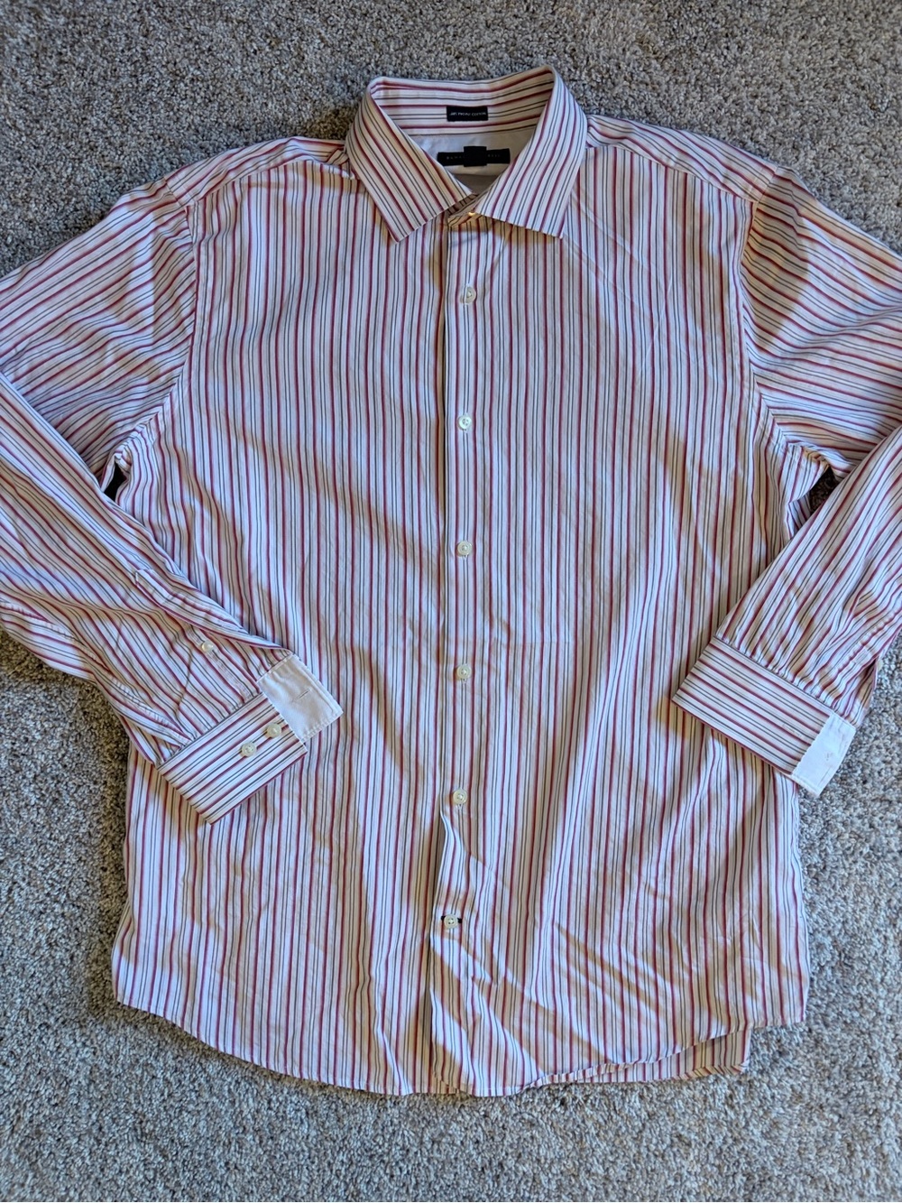 Banana Republic Men's Multi-Striped Dress Shirt - White & Red